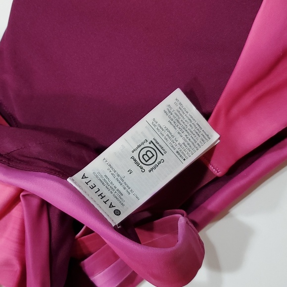 Athleta Malibu Bikini Top Surf Blur Fushsia Size Medium A-C MSRP$49 NEW SU032 - Picture 9 of 11